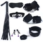 Adult Bondage BDSM Kit for Women – Nylon Restraints Set with Handcuffs, Whip, Gag & Tail Plug - Image 7