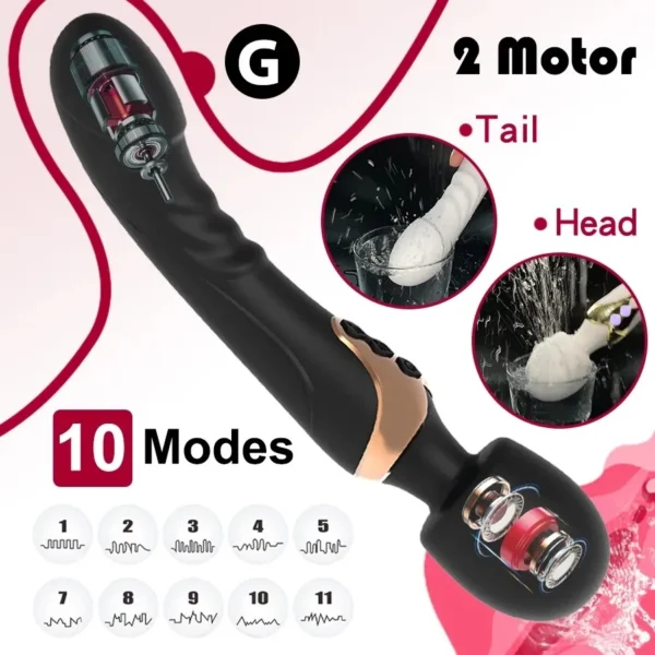 10 Inch G-Spot & Clit Vibrator Massage Wand for Women