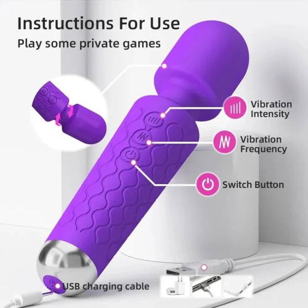 Women’s Magic Wand Vibrator Powerful Clitoral Massager