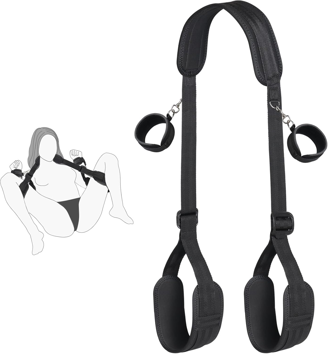 61XFDue1s2L._AC_SL1500_ Adjustable Bondage Kit with Handcuffs & Leg Restraints for Adult Couples - Image 1
