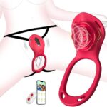 Couples Remote Control Wearable Vibrator with App, Hands-Free Panty Massager & Cock Ring Set, Rechargeable Adult Couple Toy