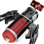 5-in-1 Male Masturbator – 7 Vibrating, Thrusting & Sucking Modes with LCD & Phone Holder