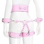 Thierry SM Bondage Restraint Set with Waistband, Wrist & Thigh Cuffs, Cross Buckle Adjustable Adult Restraints Kit - Image 11