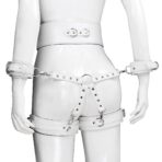 Thierry SM Bondage Restraint Set with Waistband, Wrist & Thigh Cuffs, Cross Buckle Adjustable Adult Restraints Kit - Image 15