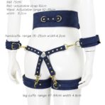 Thierry SM Bondage Restraint Set with Waistband, Wrist & Thigh Cuffs, Cross Buckle Adjustable Adult Restraints Kit - Image 8