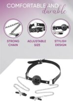 BDSM Bondage Sex Toy Set – PU Leather Mouth Gag Ball, Nipple Clamps & Fetish Adult Games - Image 4