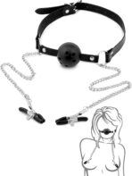 BDSM Bondage Sex Toy Set – PU Leather Mouth Gag Ball, Nipple Clamps & Fetish Adult Games - Image 2