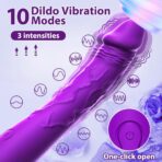 Telescopic Dildo Vibrator for Women – G-Spot & Clitoral Stimulator, 10 Speed Vibration Modes, Multi-Function Adult Toy - Image 6