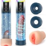 IPX7 Waterproof Electric Penis Pump for Men – 5 Suction Levels Vacuum Enlargement & Extender Device with 2 Silicone Sleeves