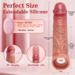 Penis Sleeve with Vibrating Cock Ring – Realistic Extender, 10 Mode Remote Control Silicone Couple Toy for Men - Image 5