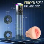 IPX7 Waterproof Electric Penis Pump for Men – 5 Suction Levels Vacuum Enlargement & Extender Device with 2 Silicone Sleeves - Image 2